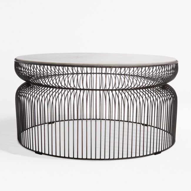 Online Designer Other Spoke Marble Graphite Metal Coffee Table