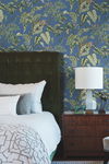 Jungle Cat Blue Wallpaper, by York Wall, 27' length x 2'3" width x 0.02" depth thumbnail 2
