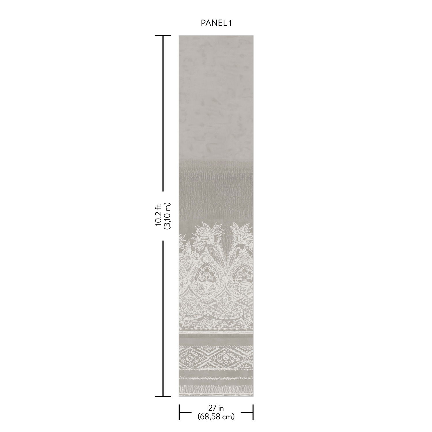 Henna Grey Wall Mural large image 