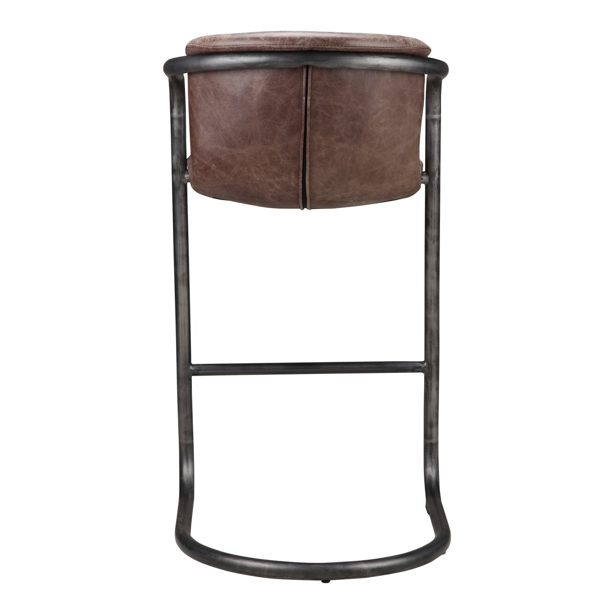 Freeman Barstool Grazed Brown Leather - Set Of Two, Counter & Bar Stool by Moe's Home, 22" width x 40" height x 24" depth View 5