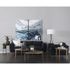 Brooks  Navy Blue Fabric Chair with Medium Brown Wooden Legs thumbnail 1