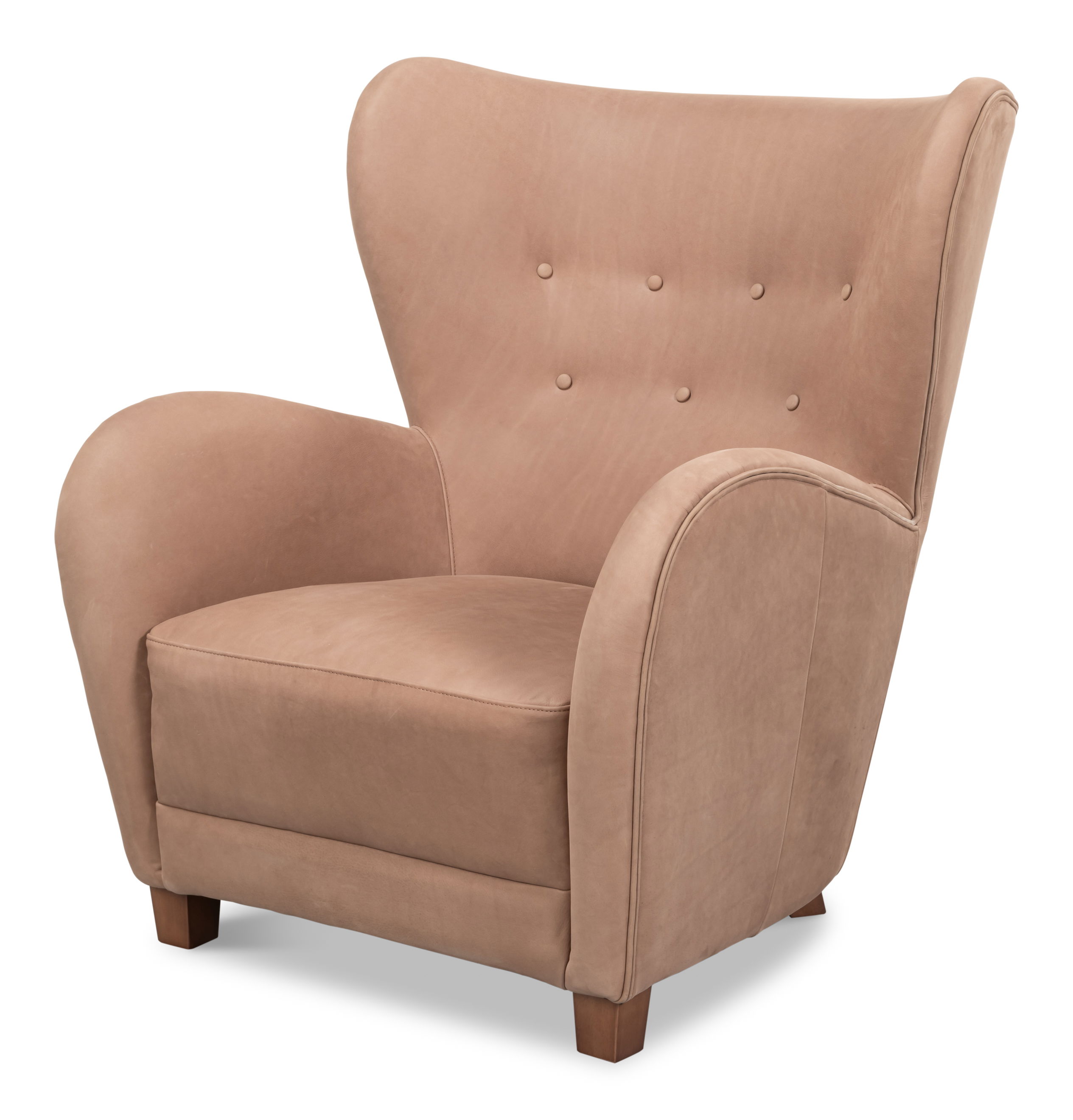 Lombard Wing Chair,Greece Grey Leather large image 