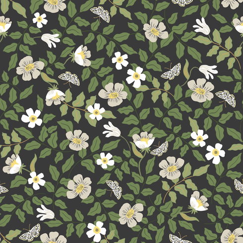 Primrose Off White & Black Peel & Stick Wallpaper