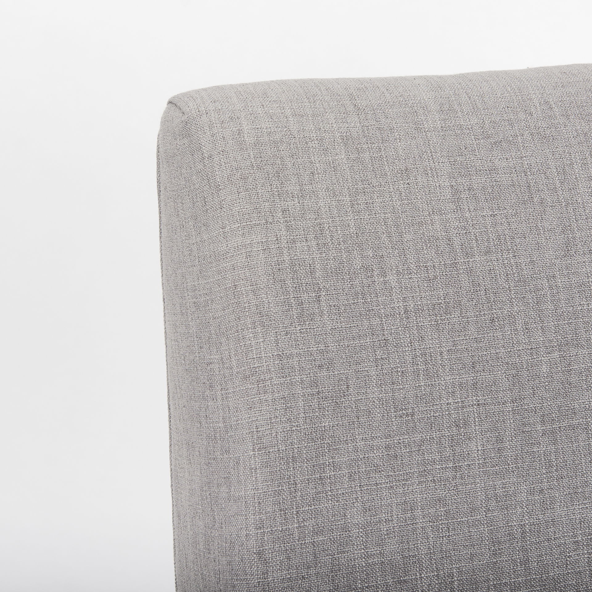 Palisades Grey Fabric Wrap Brown Wooden Frame Dining Chair, by Mercana, 23.75" length x 28" width x 36" height View 11