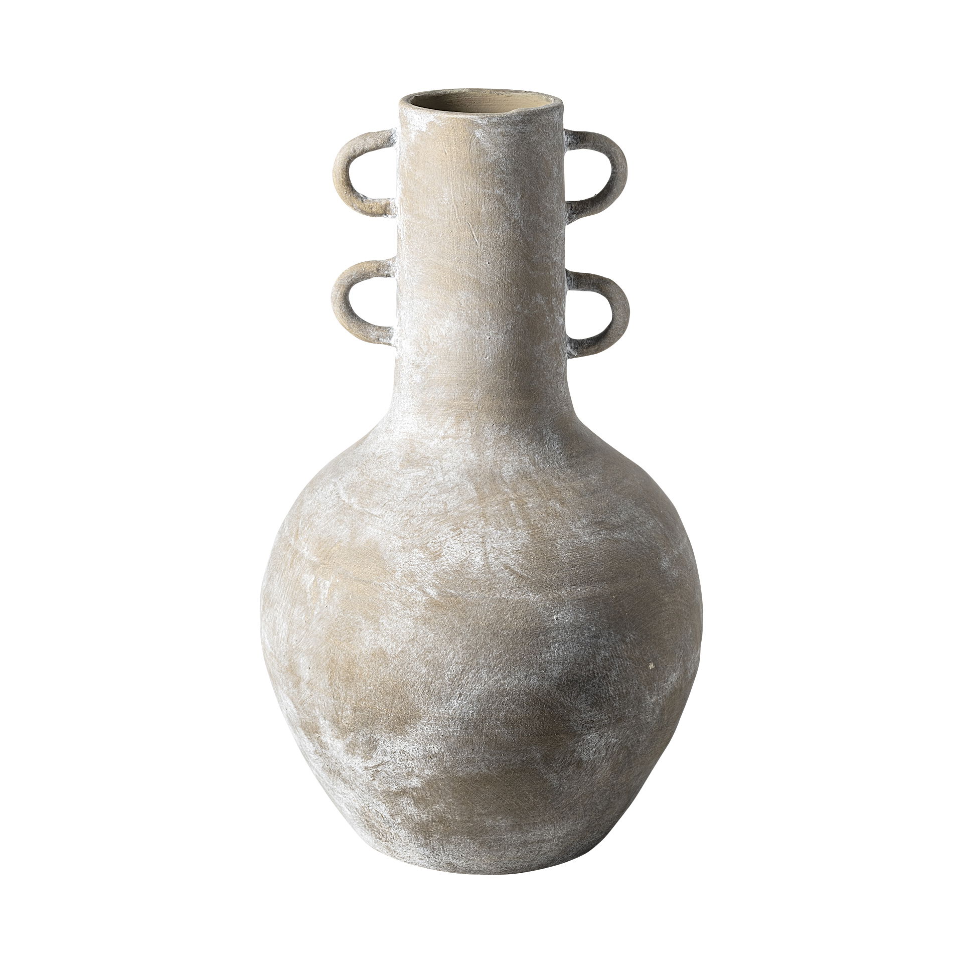 Sherry Rustic Brown Tall Neck Ceramic Vase, by Mercana, 11.42" length x 11.42" width x 19.29" height View 1