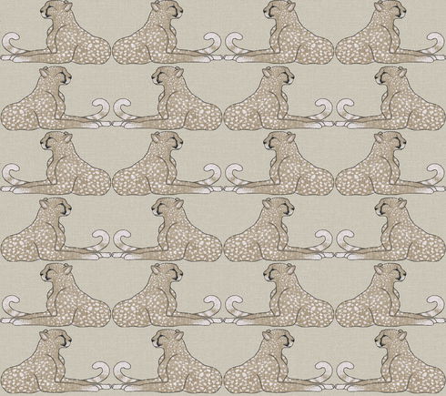 Reclining Cheetahs Taupe Peel & Stick Wallpaper