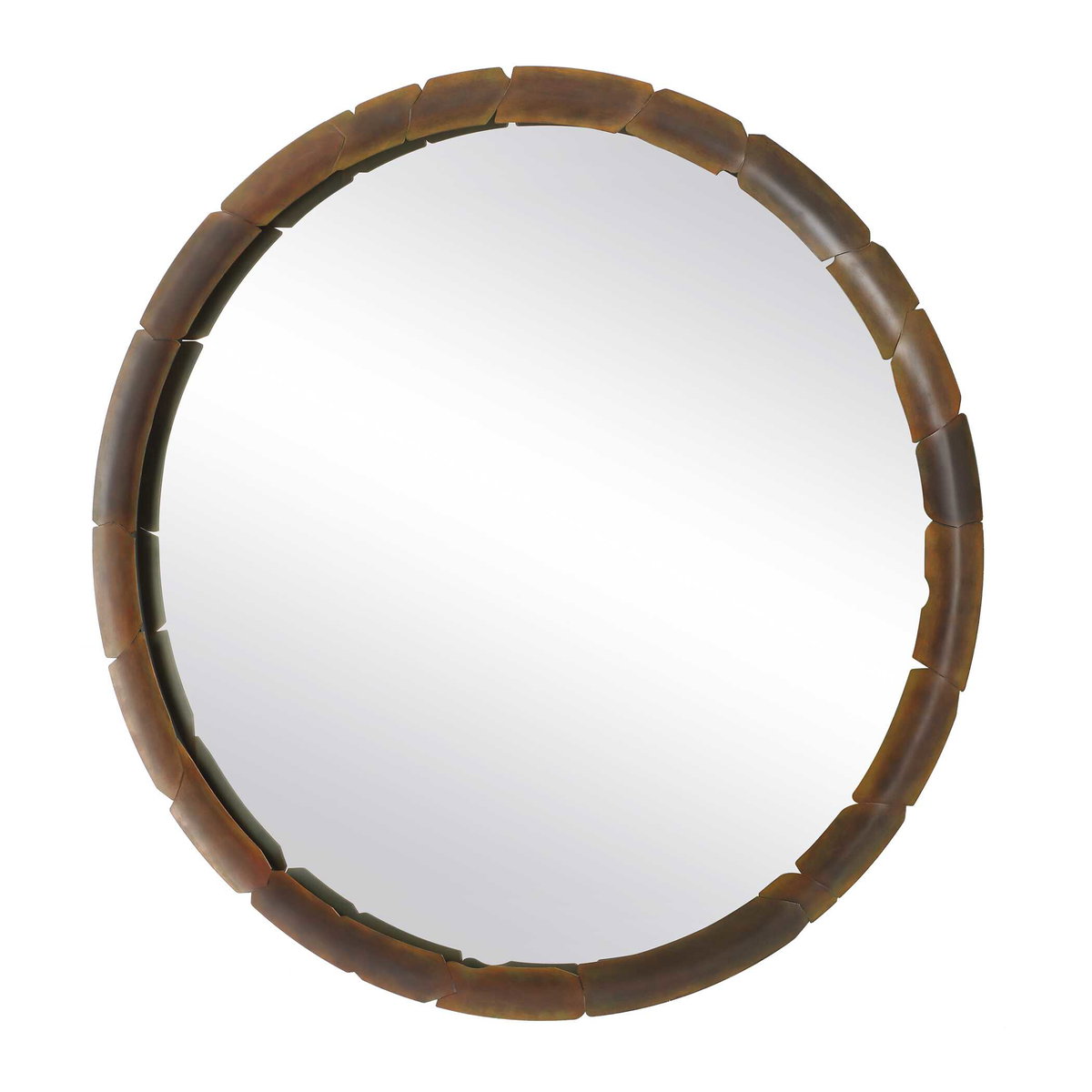 Auger Amber Glass Round Mirror, by Uttermost, 44.75" width x 44.75" height x 1.5" depth View 5