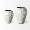 Julian Small Glossy White Ceramic Spoked Vase, by Mercana, 8.27" length x 8.27" width x 11.42" height thumbnail 6