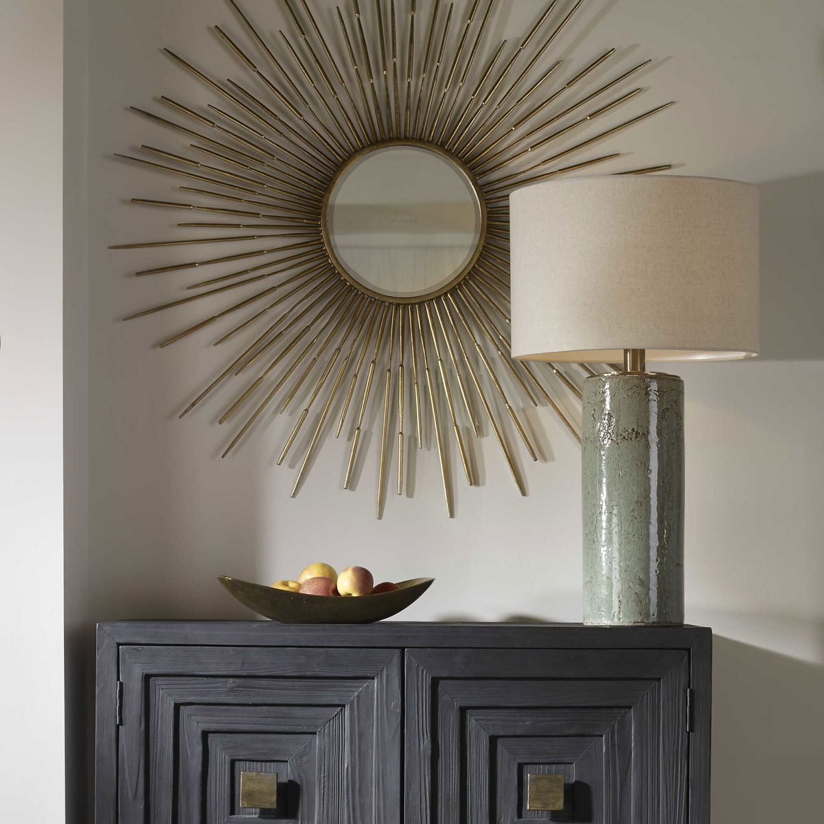 Callais Crackled Aqua Table Lamp, by Uttermost, 18" width x 32.5" height x 18" depth View 9