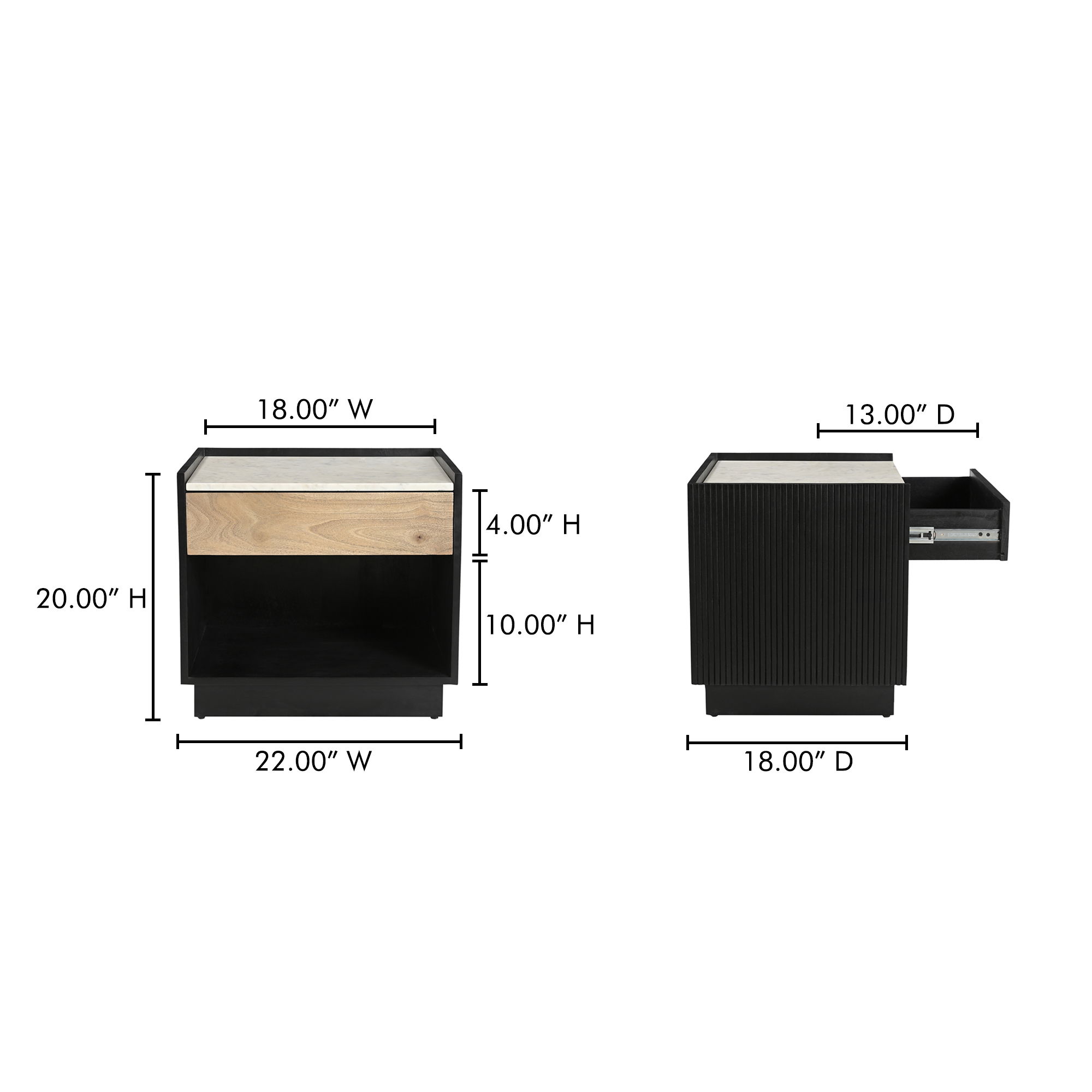 Carter Nightstand Black large image 