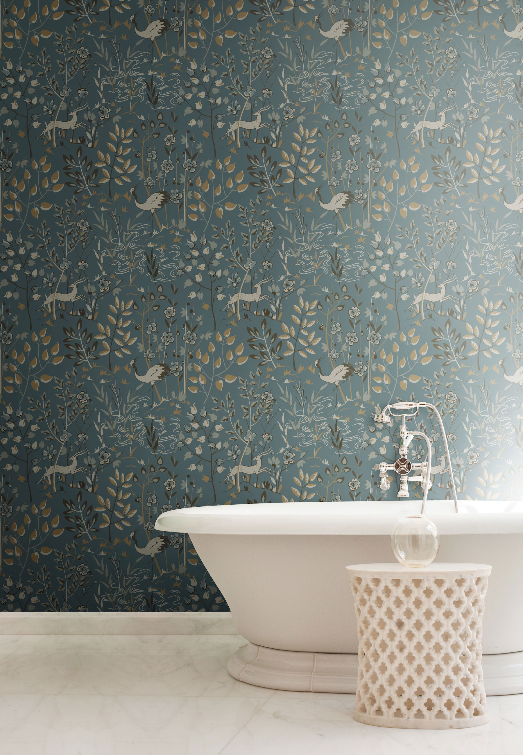Aspen Teal & Brown Wallpaper, by York Wall, 27' length x 2'3" width x 0.02" depth View 4