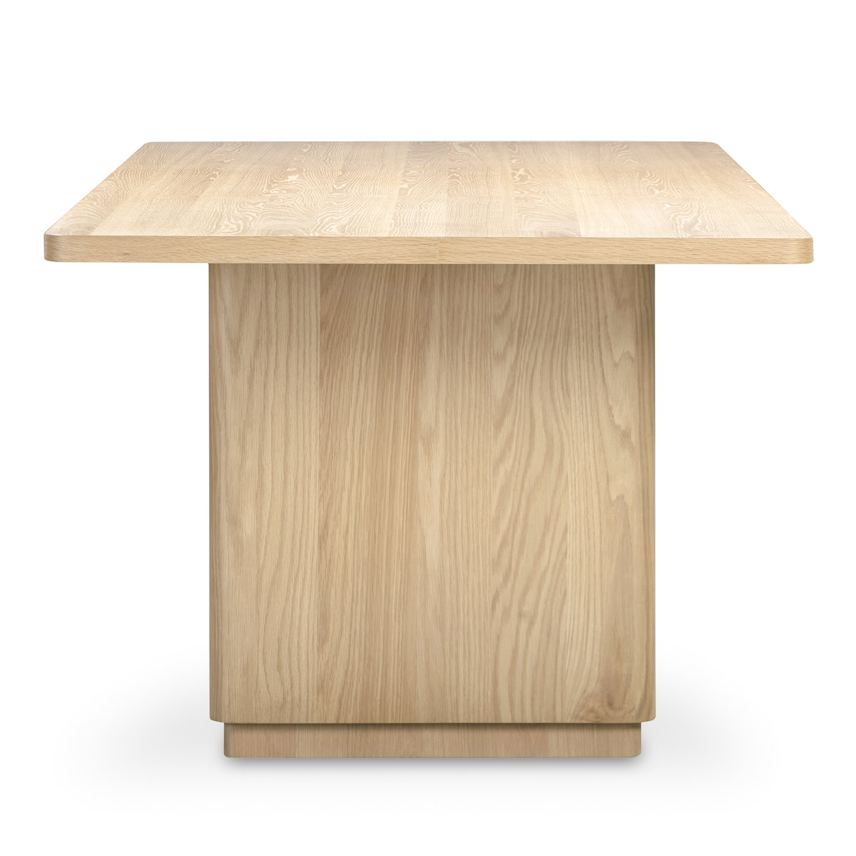 Round Off Small Dining Table Natural Oak, by Moe's Home, 88" width x 29" height x 39" depth View 3