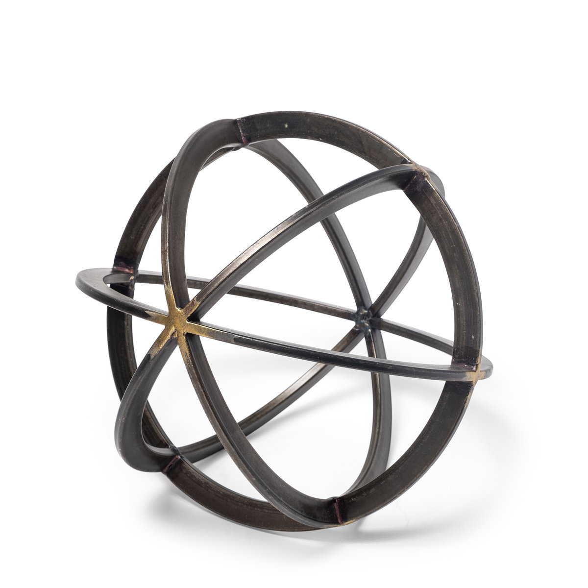 Galenna II (Medium) 9L x 9W Black Metal Circular Decorative Orb, Decorative Object by Mercana, 8.86" length x 8.86" width x 8.86" height View 1