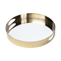 Online Designer Bedroom Serkis 15L x 15W Gold Metal Mirrored Base Round Tray