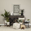Chakra 19.7' Set of Two Round Dark Wood Top Black Frame Accent Tables thumbnail 1