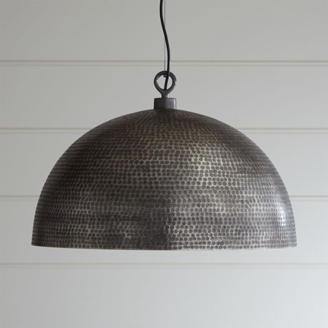 Online Designer Combined Living/Dining Rodan Hammered Metal Dome Pendant Light