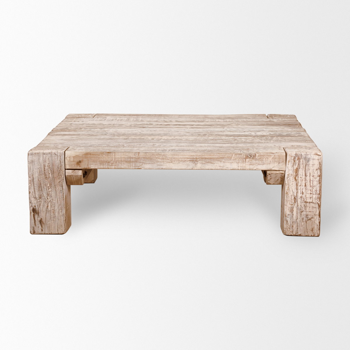 McArthur 48x48 Square Reclaimed Solid Wood Coffee Table, by Mercana, 48" length x 48" width x 14" height View 4