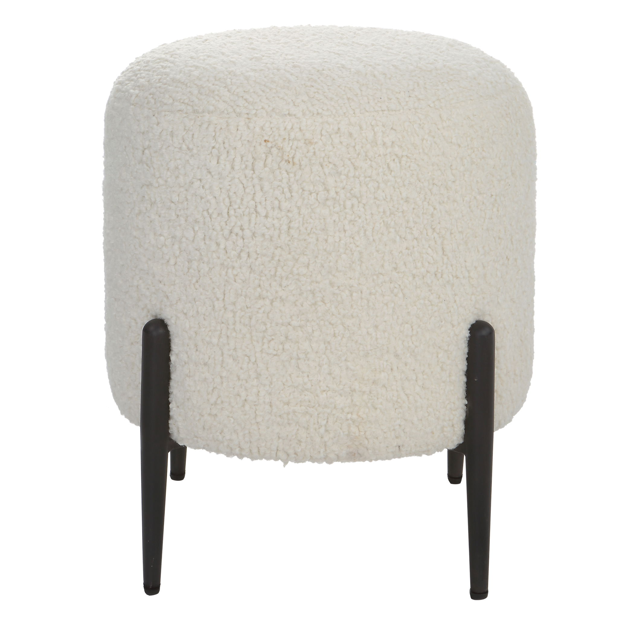 Arles White Shearling Ottoman, Furniture by Uttermost, 16" width x 18" height x 16" depth View 1