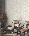 Palm Cove Toile White & Taupe Wallpaper thumbnail 4