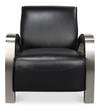 Carlisle Armchair  Leather Onyx Black, by Sarreid, 3'1" length x 2'5" width x 2'6" height thumbnail 2