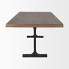 Araxi Rectangular Dark Brown Wood with Black Metal Base Dining Table thumbnail 4