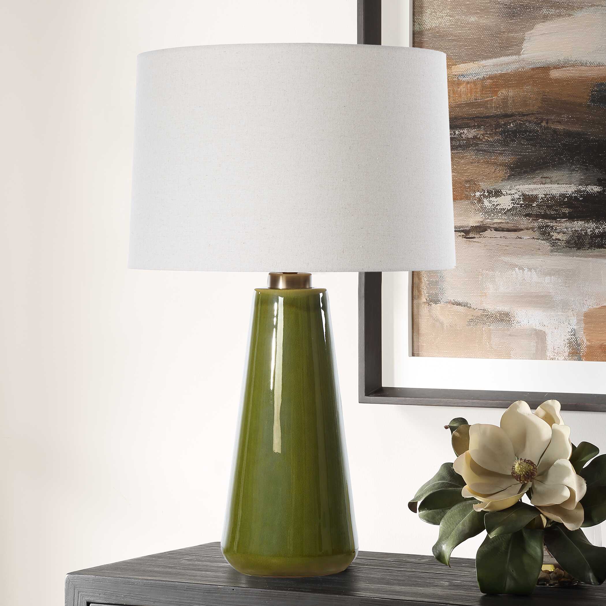 Kelley Moss Green Table Lamp, by Uttermost, 18" width x 28.75" height x 18" depth View 4