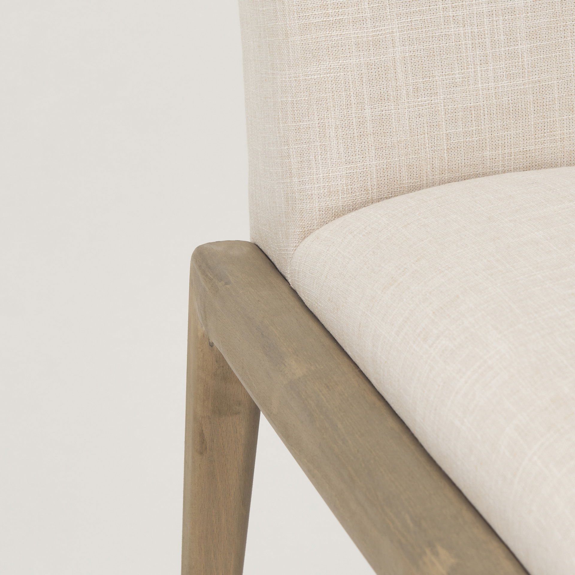 Palisades Cream Upholstery with Solid Wood Armless Dining Chair, by Mercana, 24.02" length x 25.59" width x 36.22" height View 11