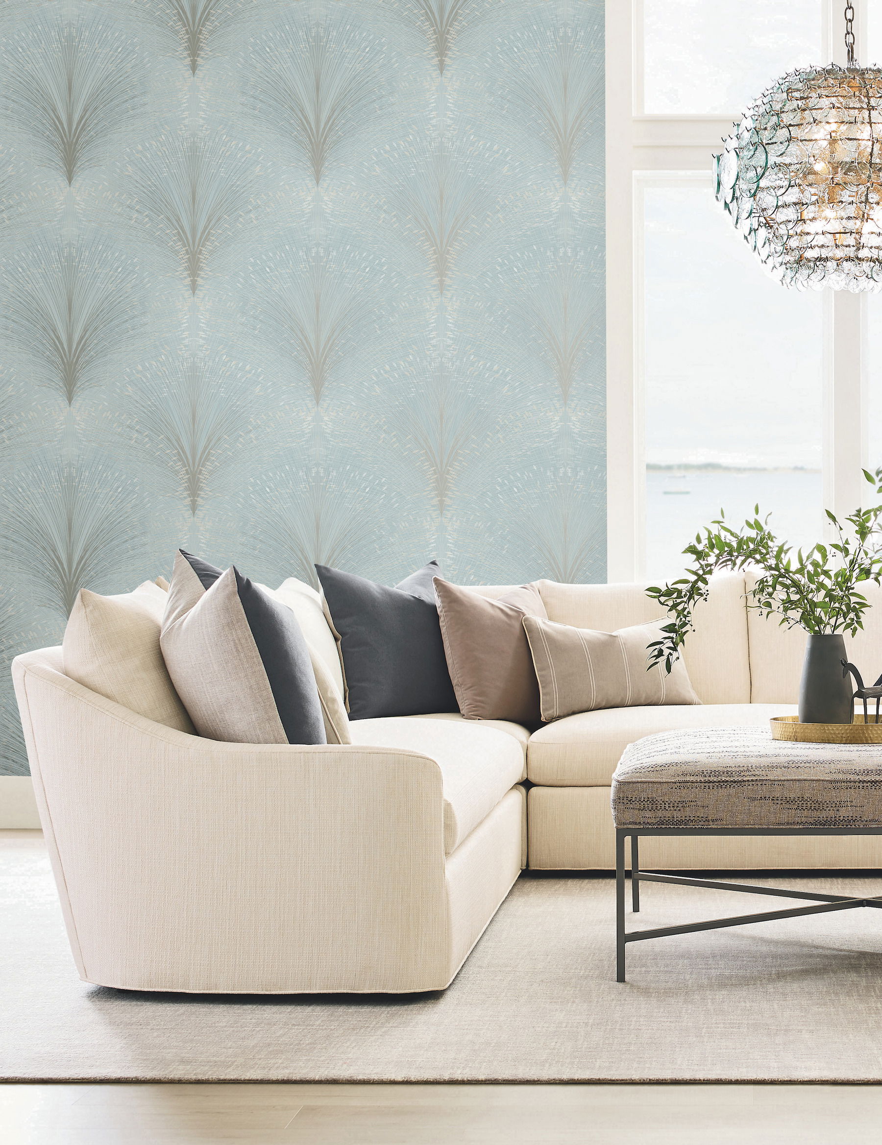 Papyrus Plume Sky Blue Wallpaper large image 