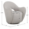 Wander Fabric Swivel Chair, Accent Chair by Uttermost, 28.25" width x 32.75" height x 33.5" depth thumbnail 3