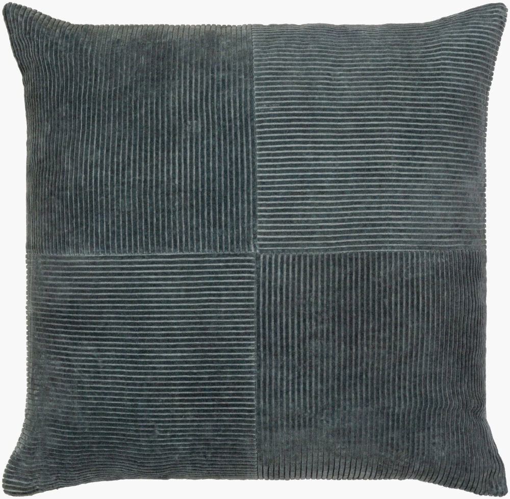 Corduroy Quarters Accent Pillow Down, Decorative Pillow by Surya, 18" length x 18" width