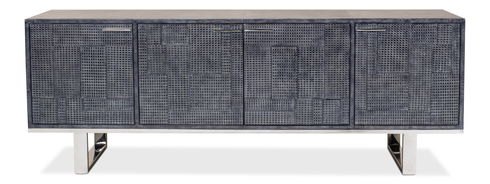 *Bronzini Credenza, Embossed Blue/Grey