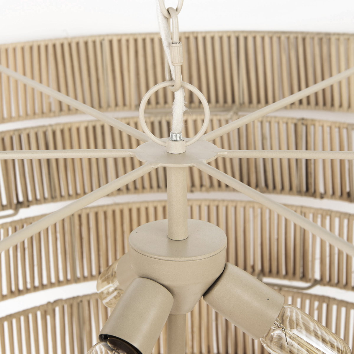 Marimba 40 L x 40 W x 24 H Natural Cane 6 Tier Chandelier, by Mercana, 40" length x 40" width x 24" height View 7
