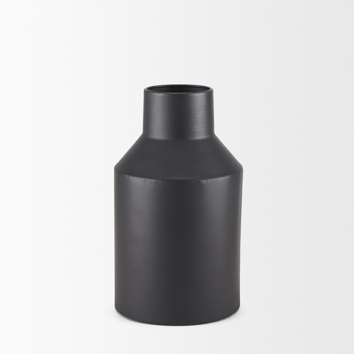Tosca Small Matte Black Metal Vase, by Mercana, 6.3" length x 6.3" width x 11.02" height View 6