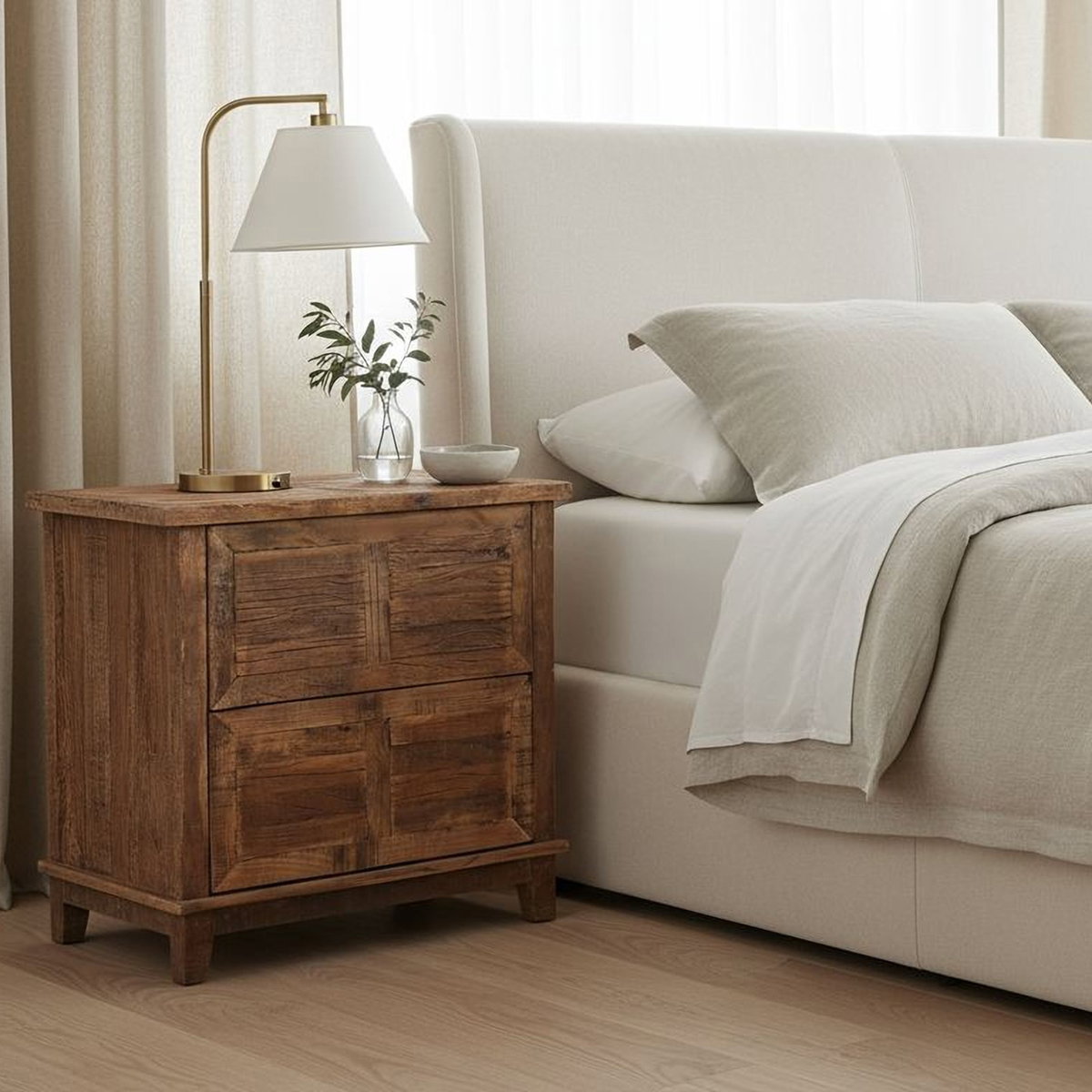 Augusta Nightstand Brown, by Moe's Home, 28" width x 26" height x 18" depth View 8