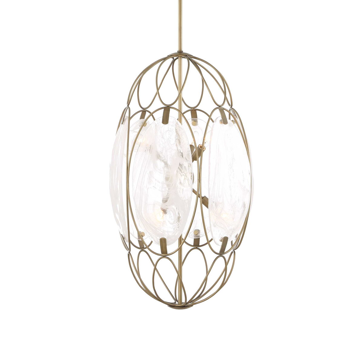 Valencia 6 Light Glass Panel Pendant, Ceiling Light by Uttermost, 31" height x 19" diameter View 1
