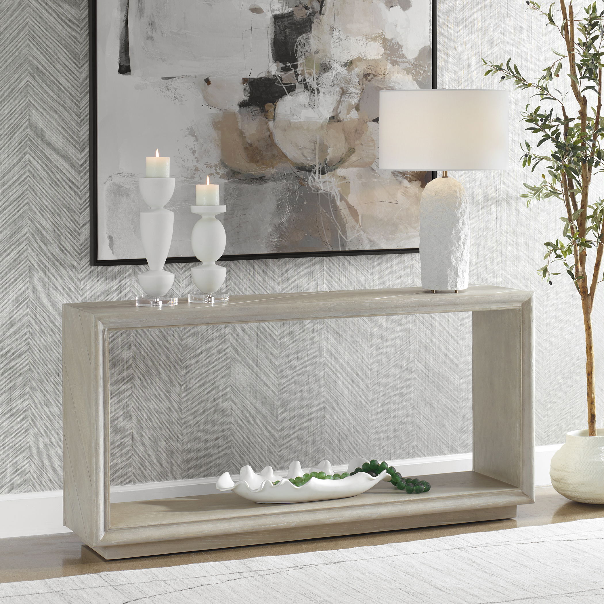 Prism Light Oak Console Table large image 