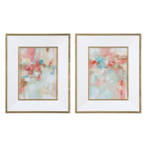Online Designer Combined Living/Dining A Touch Of Blush And Rosewood Fences Art, S/2