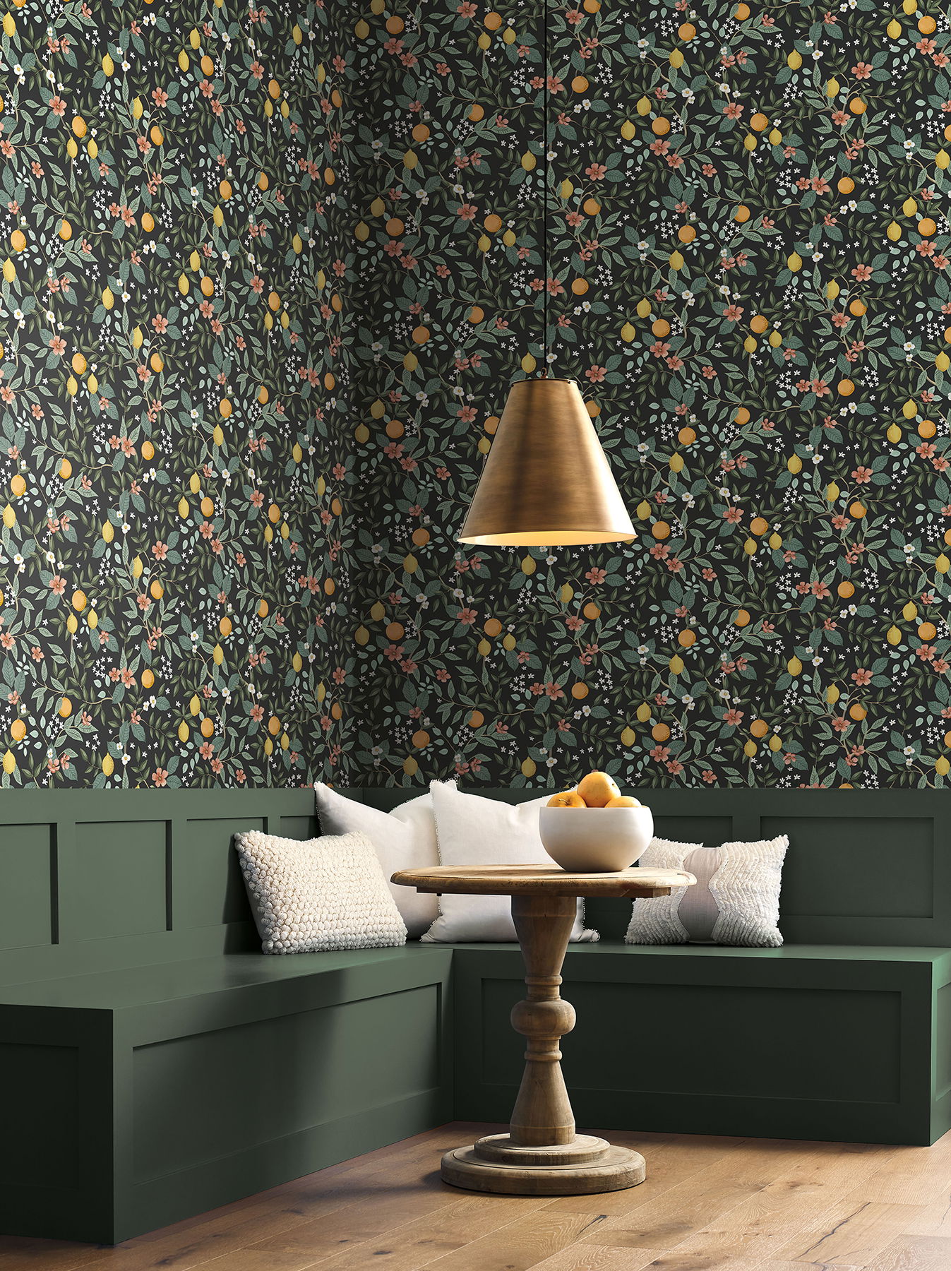 Citrus Grove Black Peel & Stick Wallpaper large image 