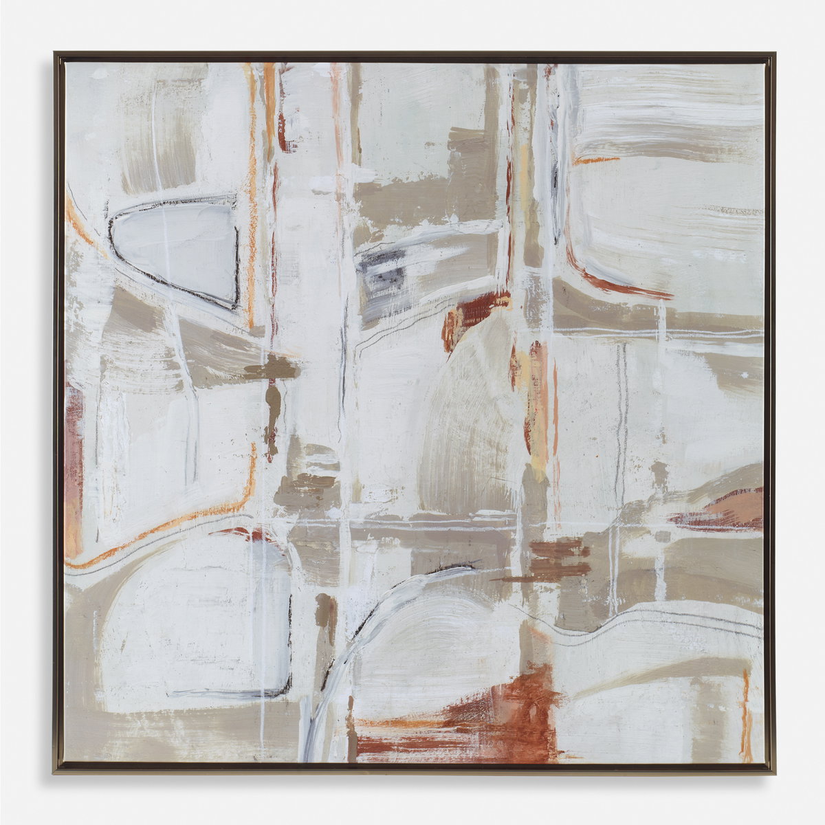 Neutral Nirvana Abstract Canvas Art, by Uttermost, 49.5" width x 49.5" height x 2" depth View 1