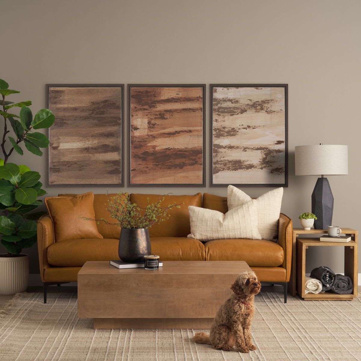 Alanna 22.0L x 15.0W x 22.0H Set of 2 Brown Wood Nesting Accent Tables, Side & End Table by Mercana, 22" length x 15" width x 22.25" height View 3