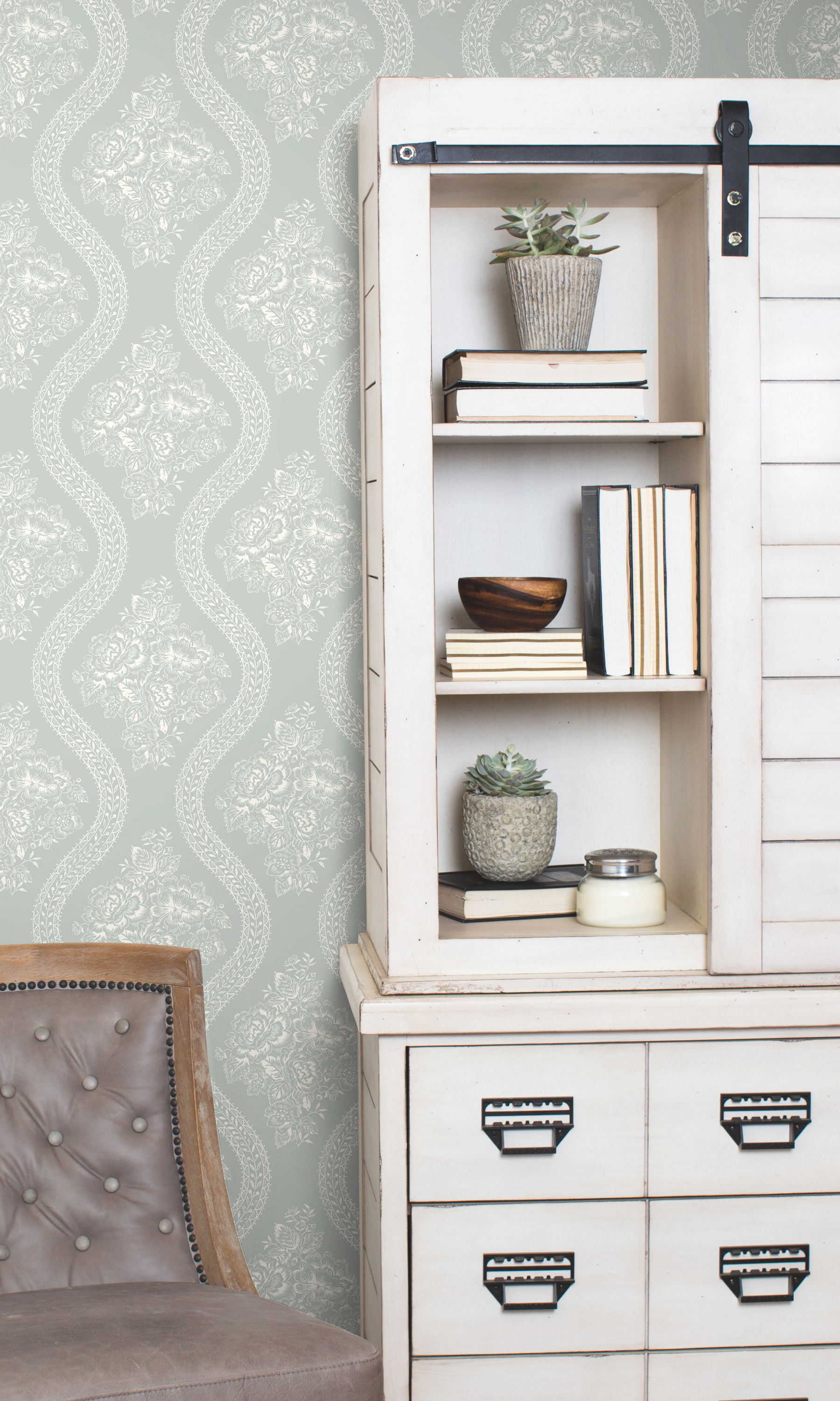 Coverlet White & Blue Wallpaper, by York Wall, 33' length x 1'8.5" width x 0.02" depth View 2