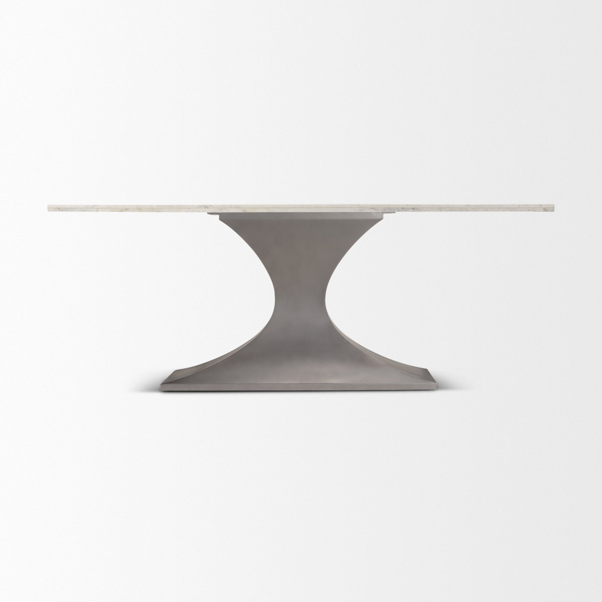 Maxton 79'L x 39'W Rectangular Pedestal Dining Table | White Marble & Gunmetal Metal | Seats 8, by Mercana, 79" length x 39" width x 30" height View 6