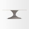 Maxton 79'L x 39'W Rectangular Pedestal Dining Table | White Marble & Gunmetal Metal | Seats 8, by Mercana, 79" length x 39" width x 30" height thumbnail 6