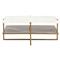 Online Designer Living Room Lawrence Modern Classic Square White Marble Top Gold Shelve Coffee Table