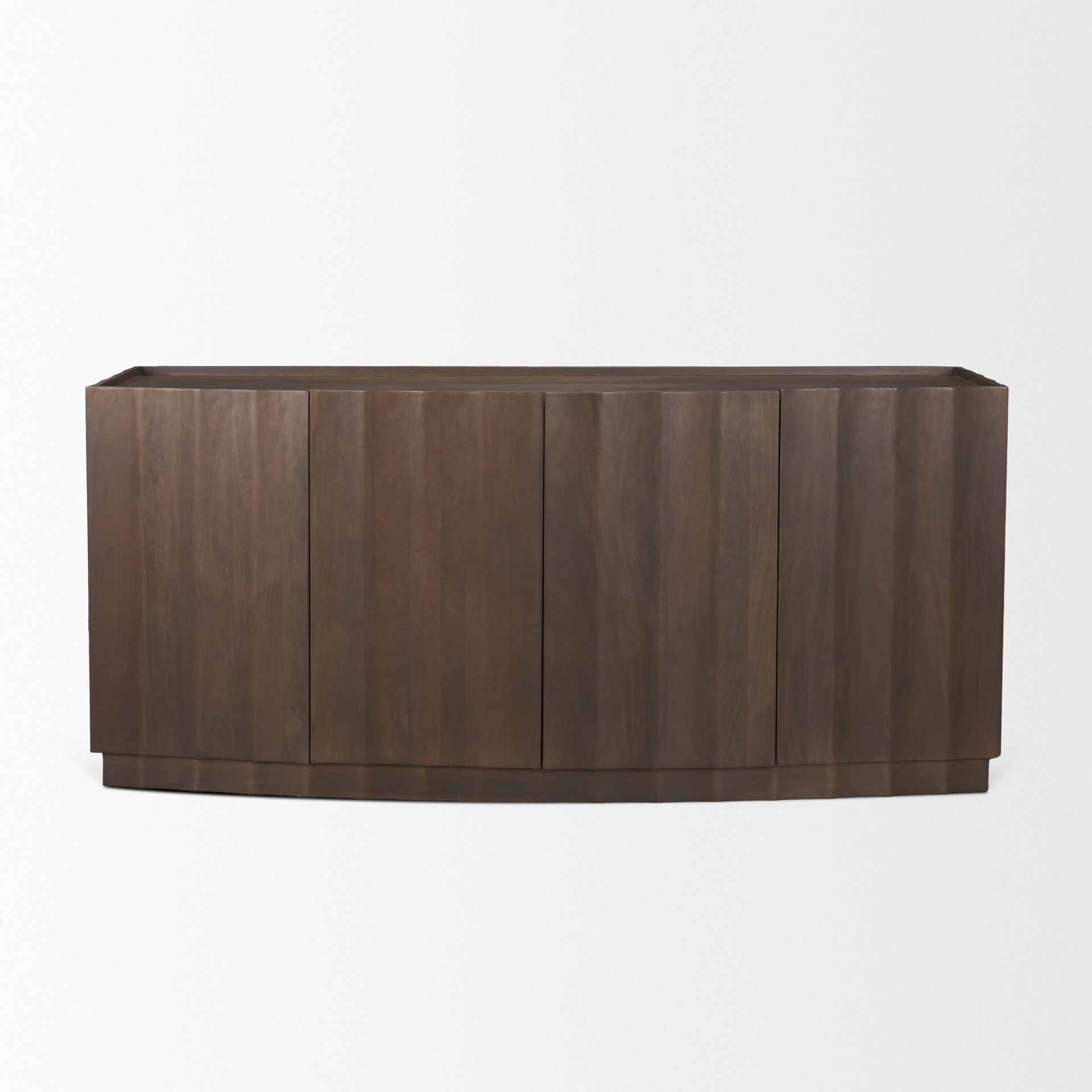 Swanson Dark Brown Wooden Scalloped Sideboard, Sideboards & Buffet by Mercana, 72" length x 19" width x 32" height View 4