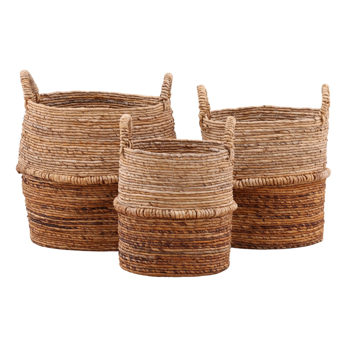 Hickory Basket Set of 3 Natural, Bins & Basket by Dovetail, 19" width x 20.9" height x 18.8" depth View 2
