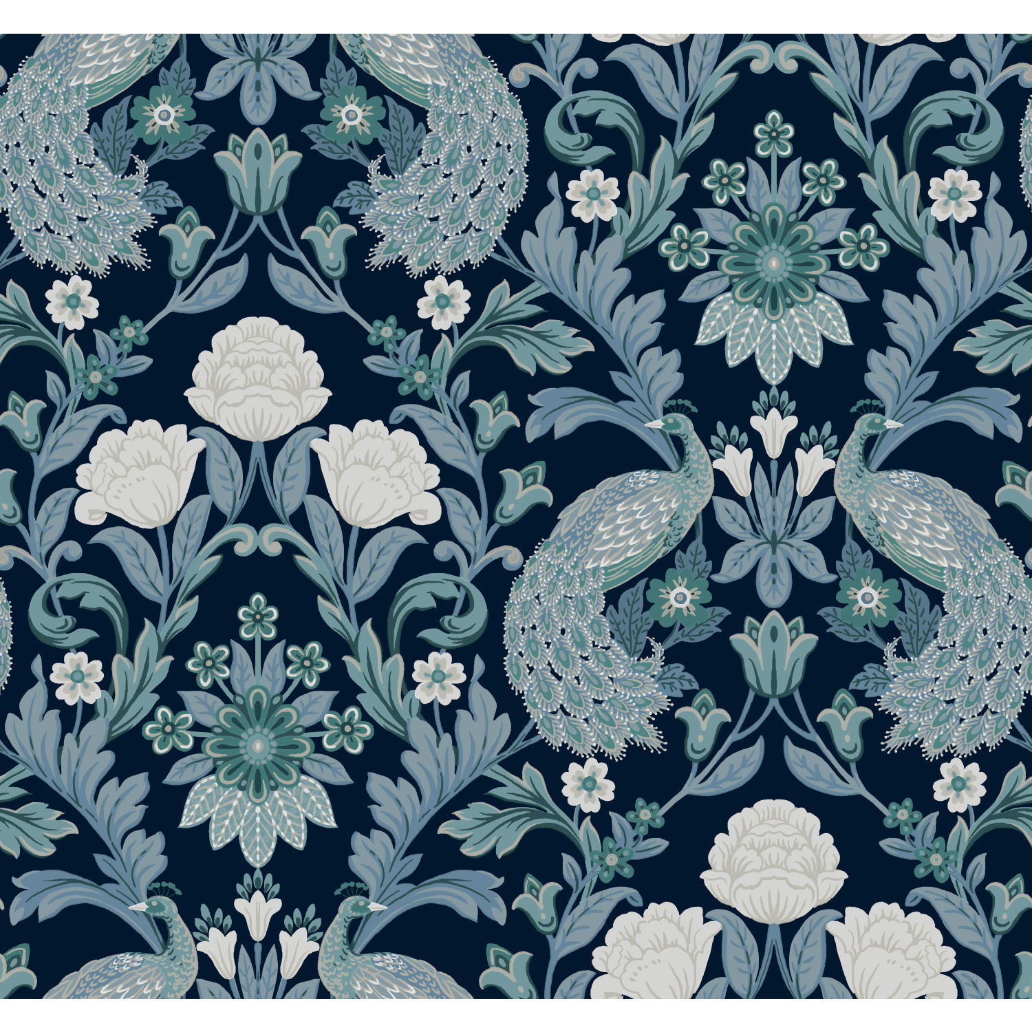 Plume Dynasty Navy Wallpaper large image 