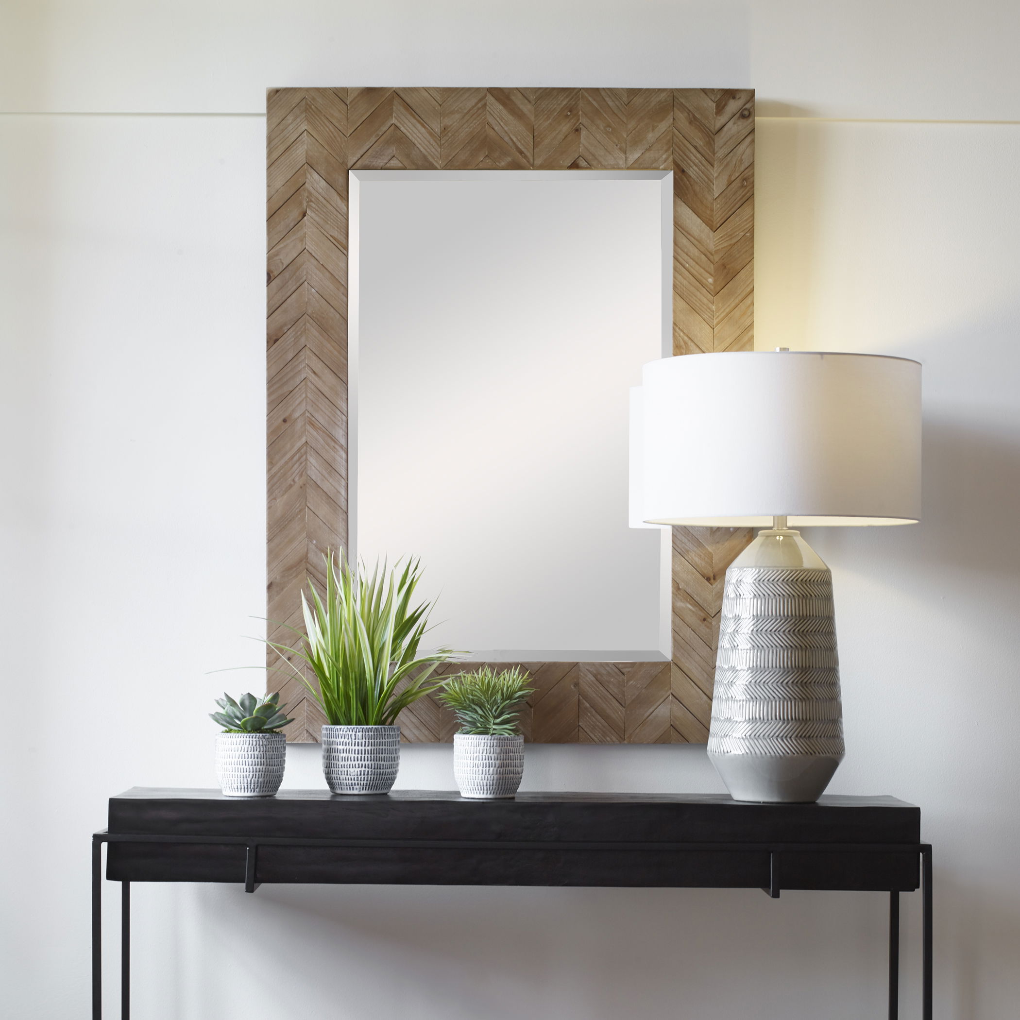 Demetria Wooden Mirror, Small large image 