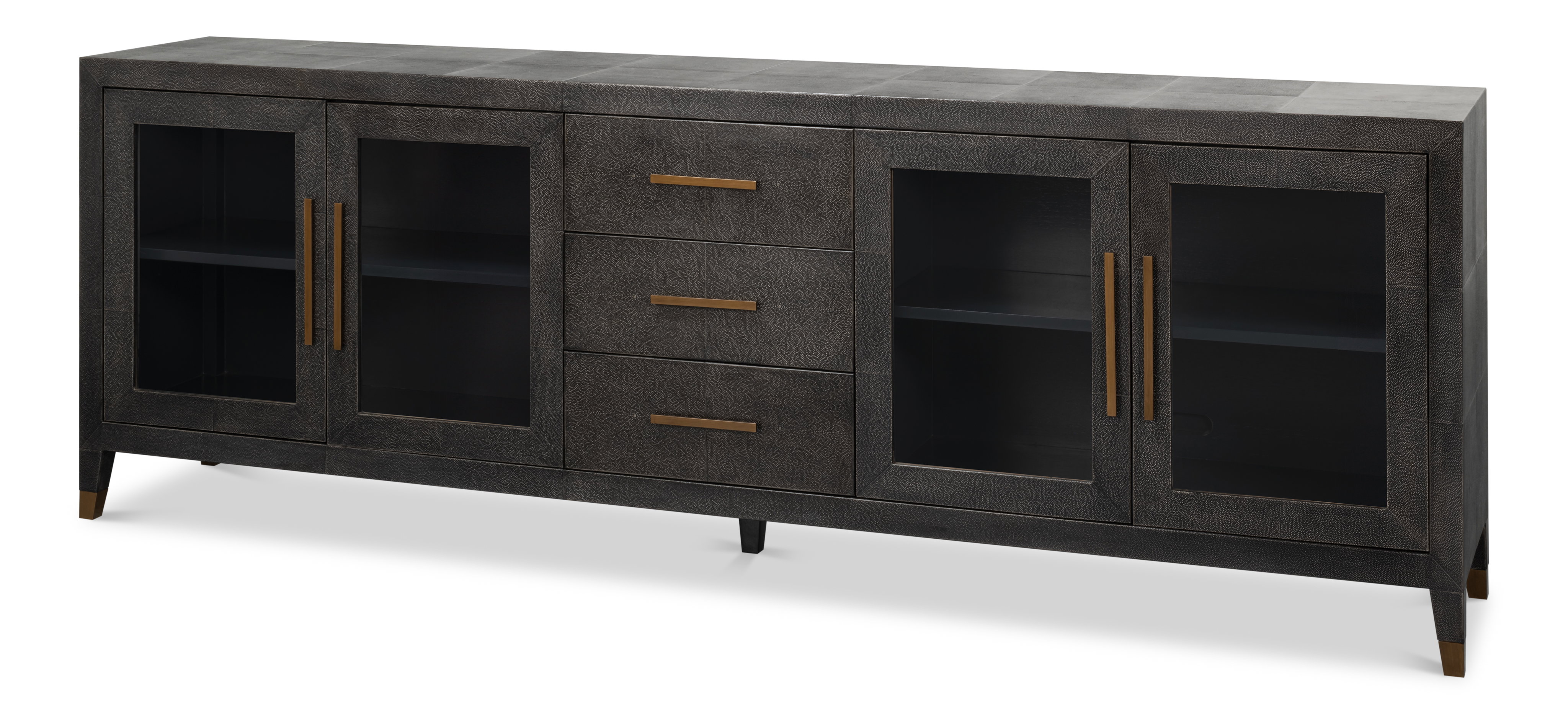 Desmond Sideboard,Shagreen,Antique Grey, Cabinets & Sideboard by Sarreid, 100" length x 18" width x 34" height View 1