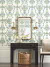 Luxembourg White & Blue Wallpaper, by York Wall, 27' length x 2'3" width x 0.02" depth thumbnail 2